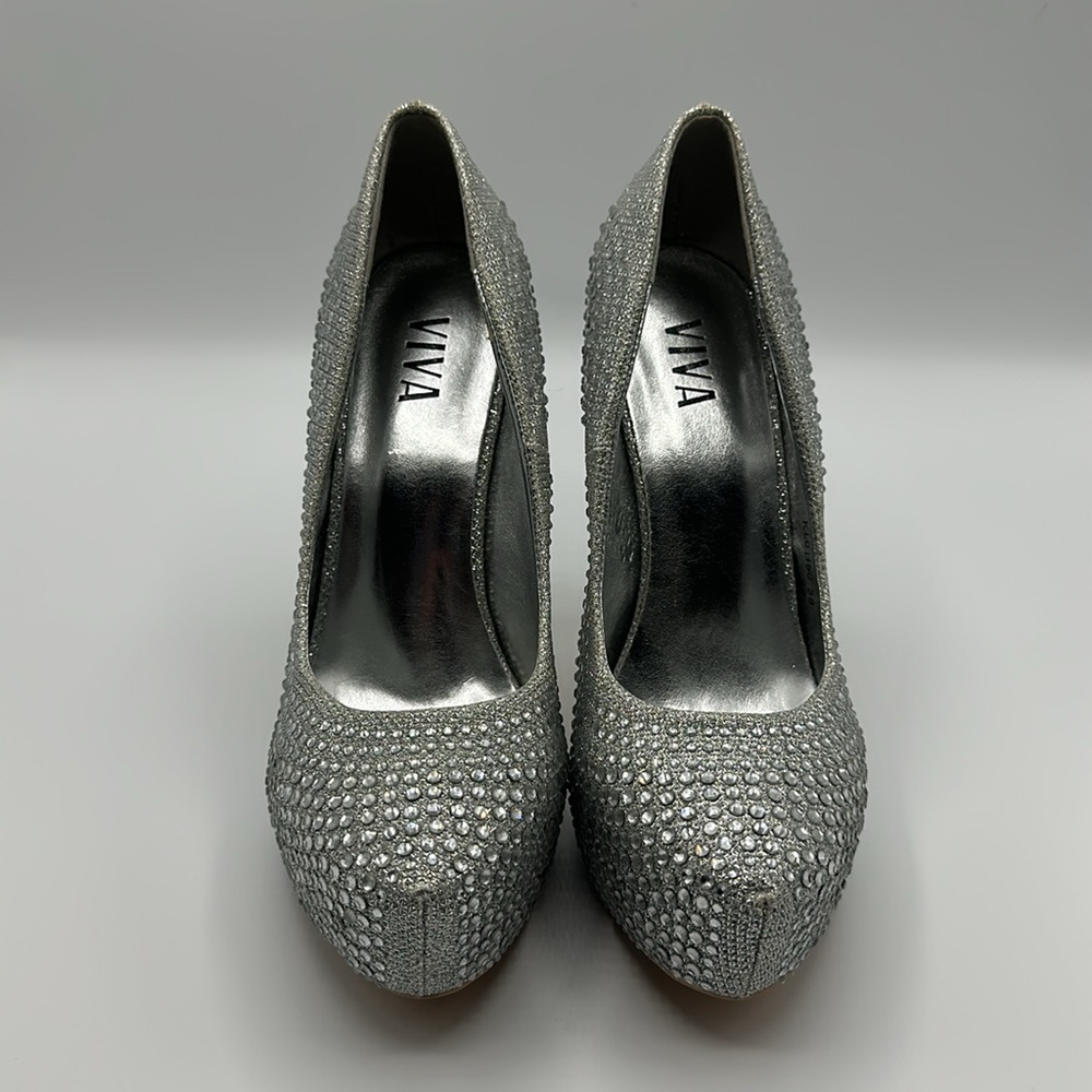 Silver Rhinestone high heels - Picture 2 of 5